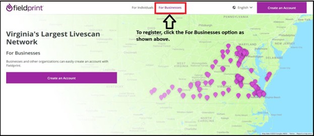 screenshot of where to locate Fieldprint for Business