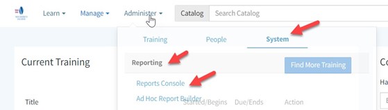 Where to find the Reports Console